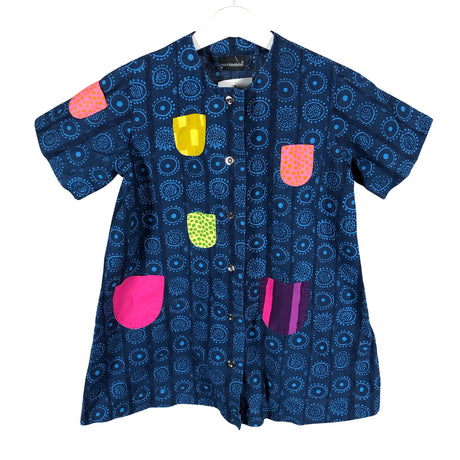 Tyttöjen Marimekko - Kangasmekko, koko 116 - 122 - Sininen ()