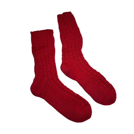 Naisten Handmade - Villasukat, koko 39 - Punainen ()