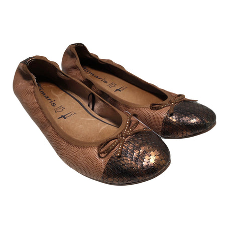 Naisten Tamaris - Ballerinat, koko 39 - Ruskea (2)