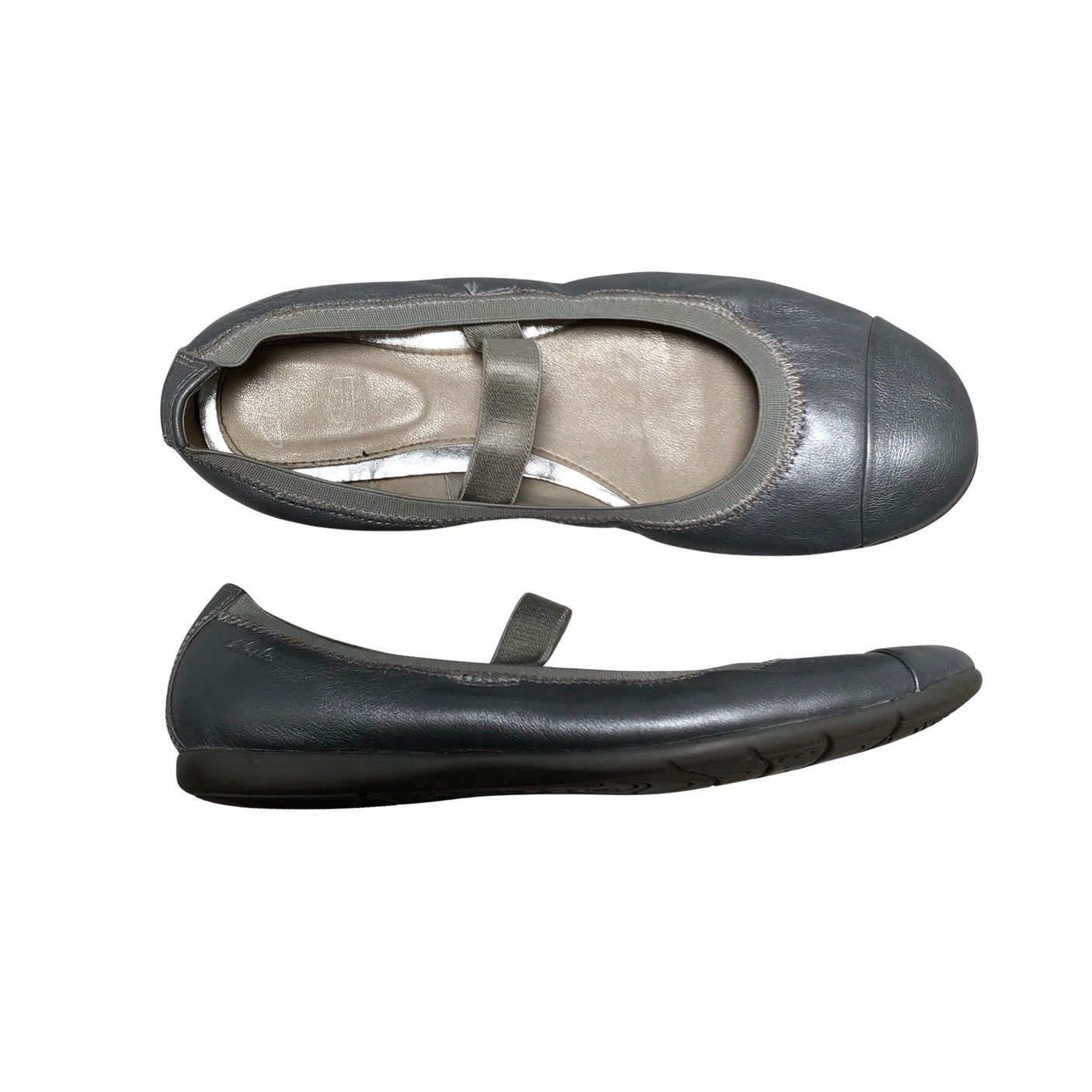 Naisten Clarks - Ballerinat, koko 35 - Hopea (1)