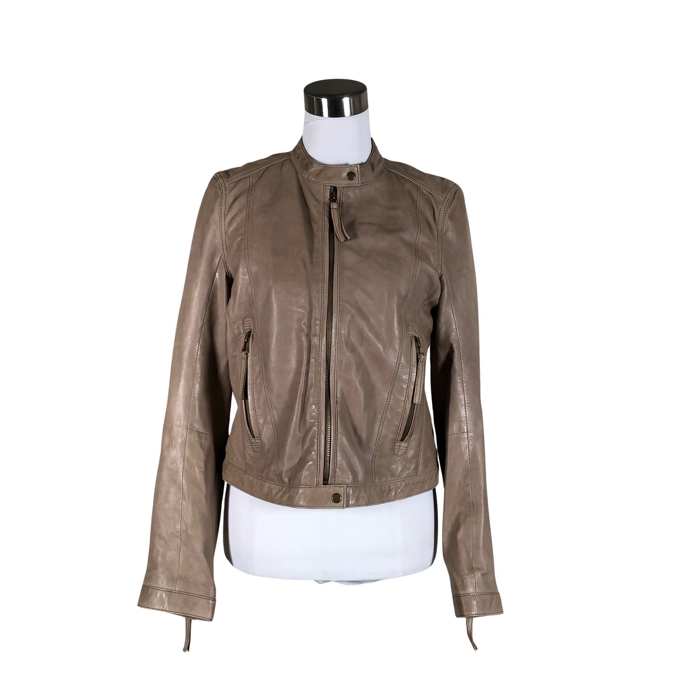Naisten Jackpot - Nahkatakki, koko 38 - Beige (1)