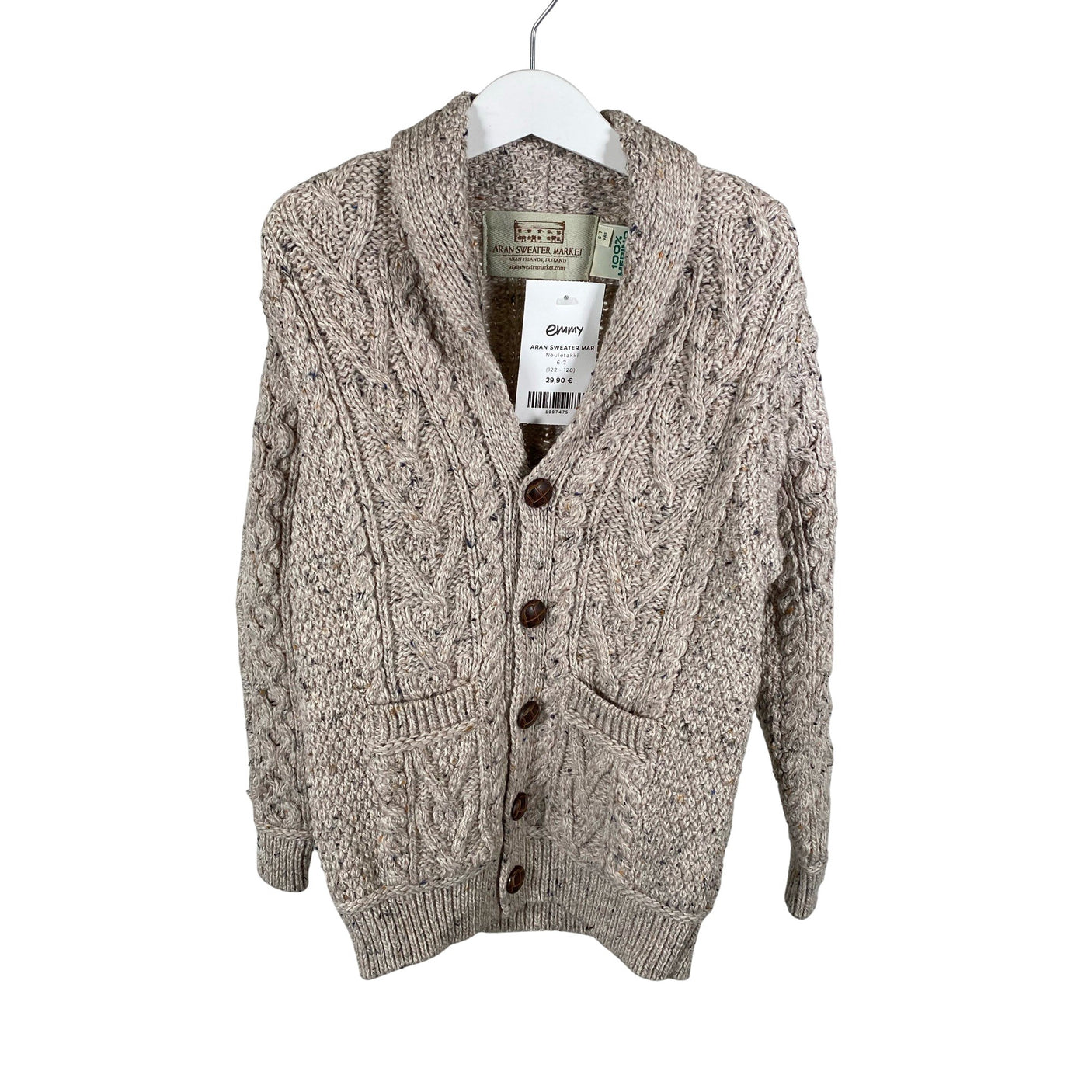 Unisex Aran Sweater Market - Neuletakki, koko 122 - 128 - Harmaa (1)