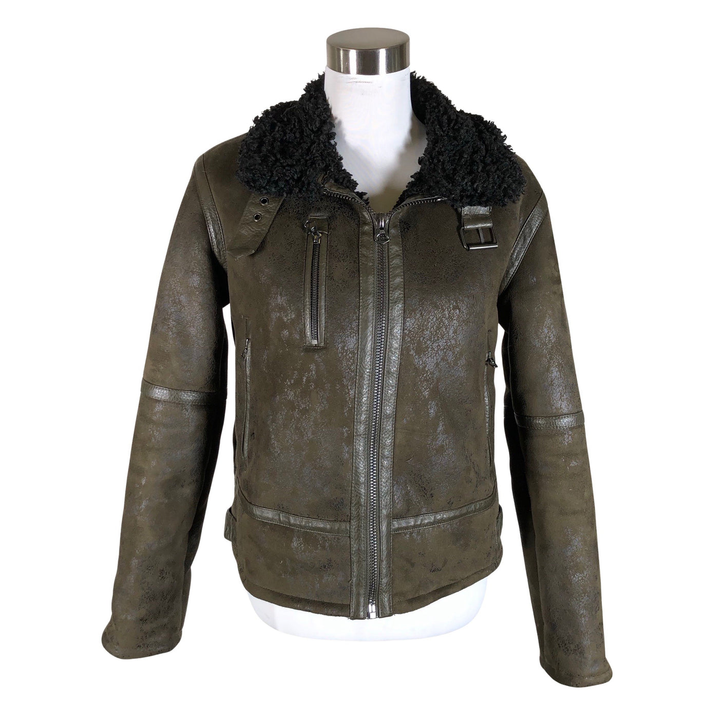 Naisten Pepe Jeans - Nahkatakki, koko 36 - Vihreä (1)