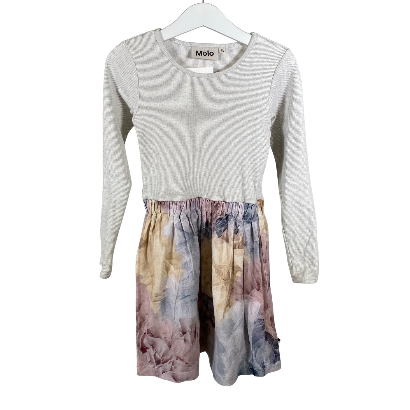 Tyttöjen Molo Kids - Trikoomekko, koko 110 - 116 - Harmaa (1)