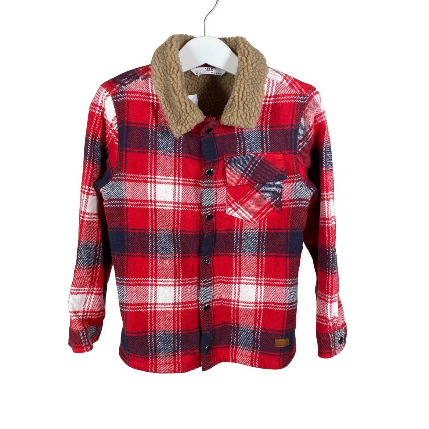 Unisex Marks&Spencer - Flanellipaita, koko 104 - 110 - Punainen (1)