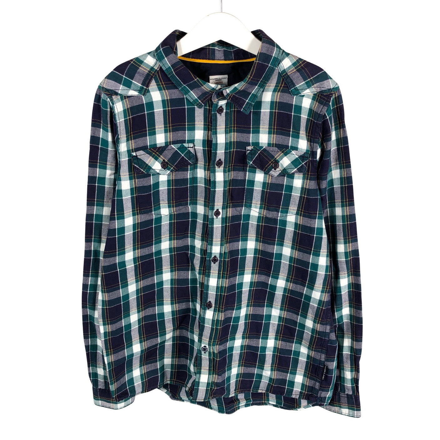 Unisex Polarn O. Pyret - Flanellipaita, koko 146 - 152 - Sininen (1)