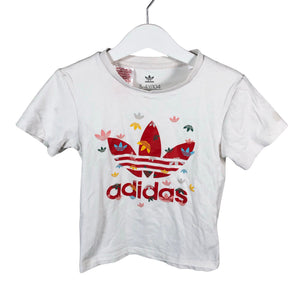 Tyttöjen Adidas - T-paita, koko 98 - 104 - Valkoinen (1)