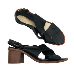 Naisten Läeder by Nature - Korolliset sandaalit, koko 41 - Musta (1)