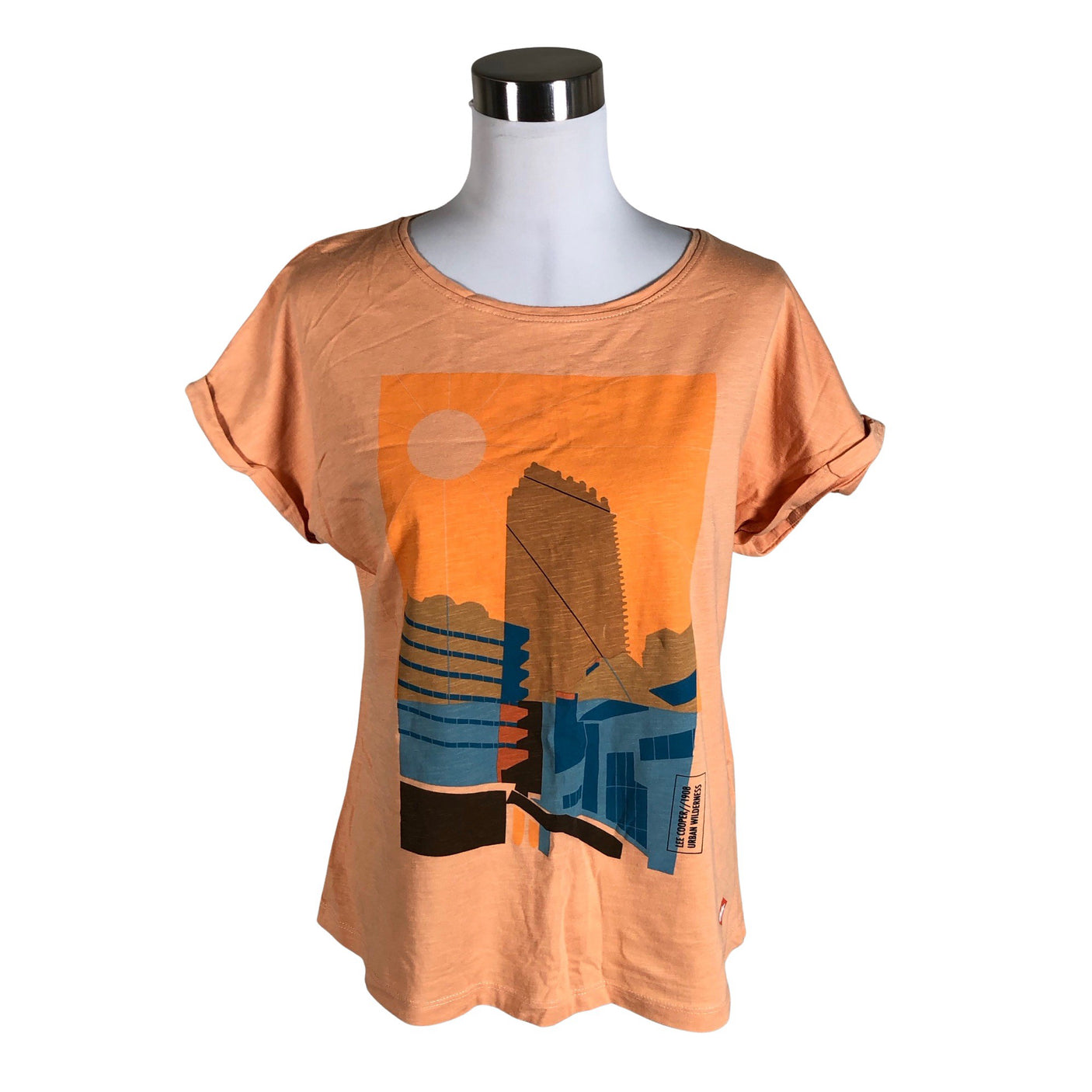 Naisten Lee Cooper - T-paita, koko 40 - Oranssi (1)
