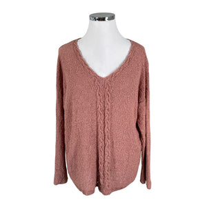 Naisten Handmade - Neulepaita, koko 48 - Vaaleanpunainen (1)