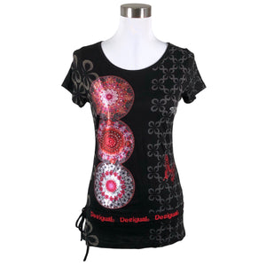 Naisten Desigual - T-paita, koko 38 - Musta (1)