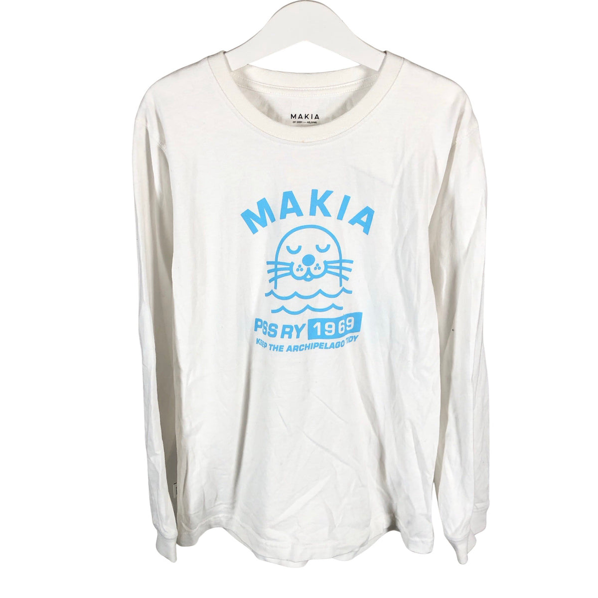 Unisex Makia - Trikoopaita, koko 146 - 152 - Valkoinen (1)