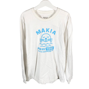 Unisex Makia - Trikoopaita, koko 146 - 152 - Valkoinen (1)