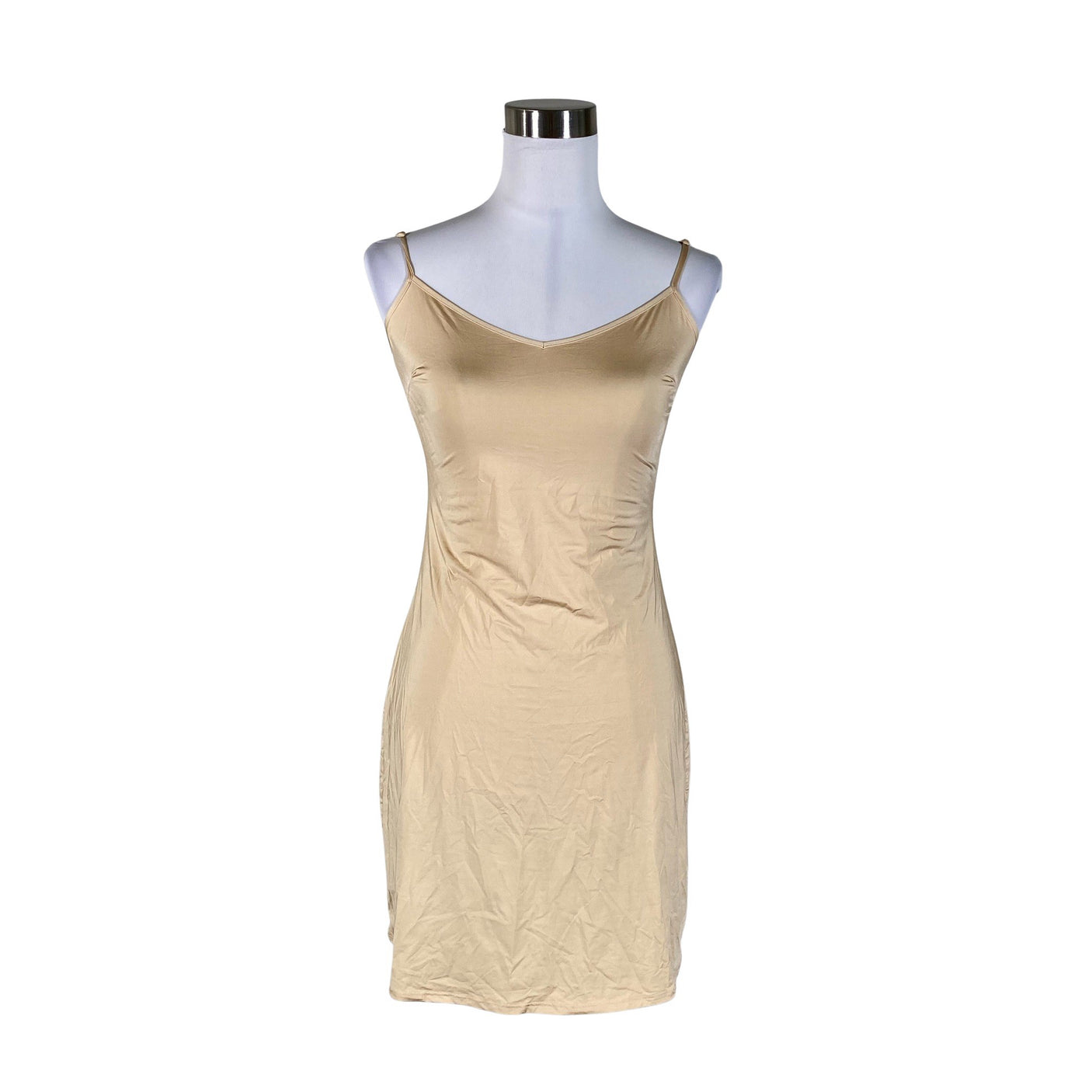 Naisten Global - Trikoomekko, koko 34 - Beige (1)