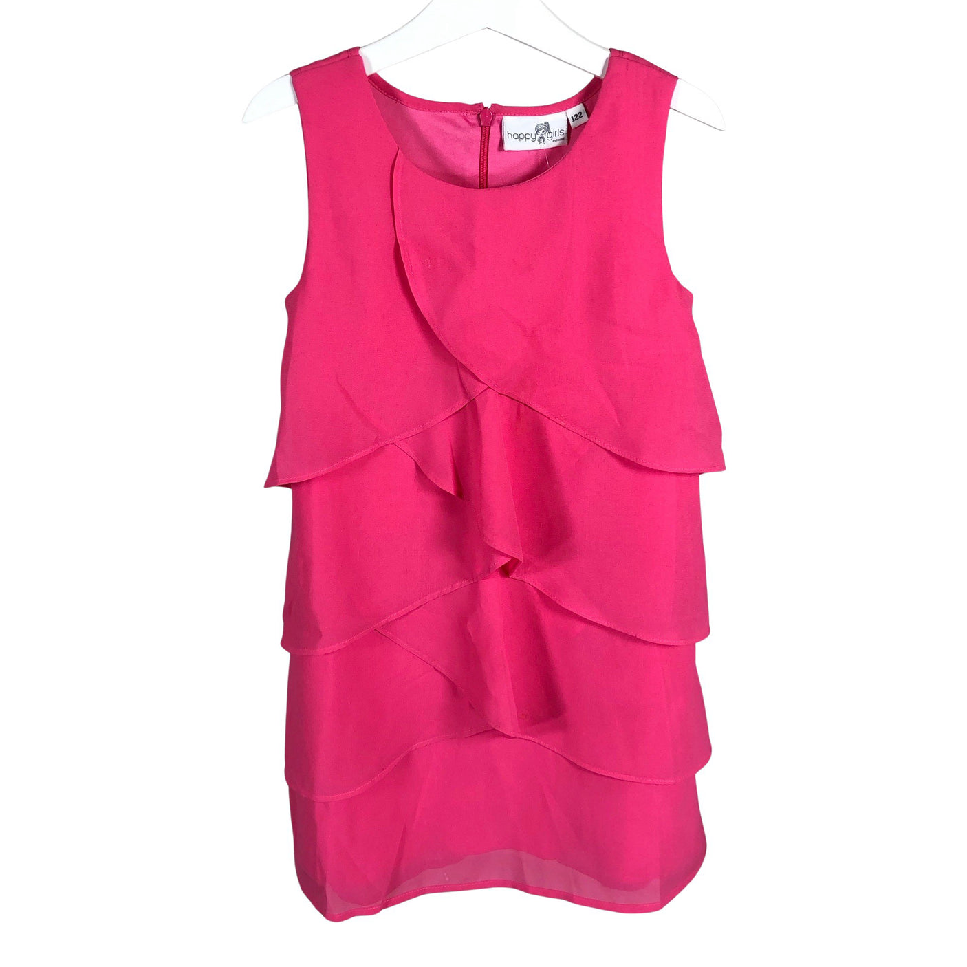 Tyttöjen Happy Girls - Sifonkimekko, koko 116 - 122 - Pinkki (1)