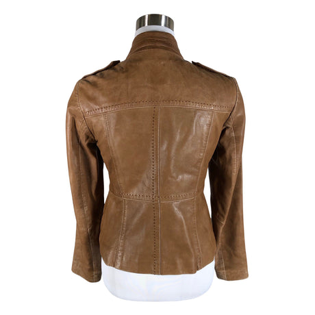 Naisten Massimo Dutti - Nahkatakki, koko 36 - Ruskea (2)