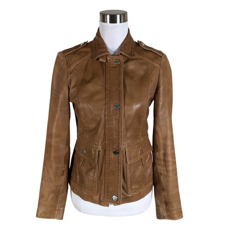 Naisten Massimo Dutti - Nahkatakki, koko 36 - Ruskea ()