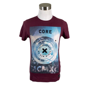 Miesten Jack & Jones - T-paita, koko M - Viininpunainen (1)