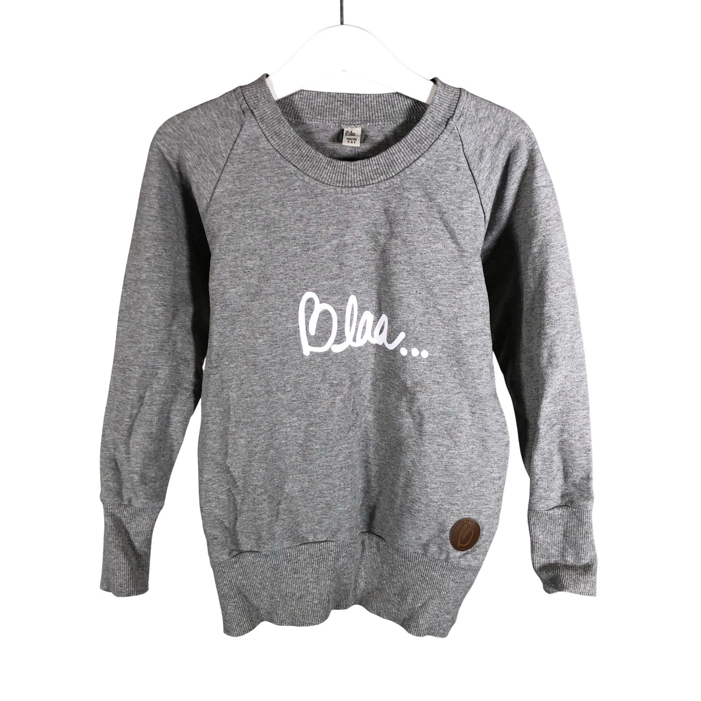 Unisex Blaa - Collegepaita, koko 110 - 116 - Harmaa (1)