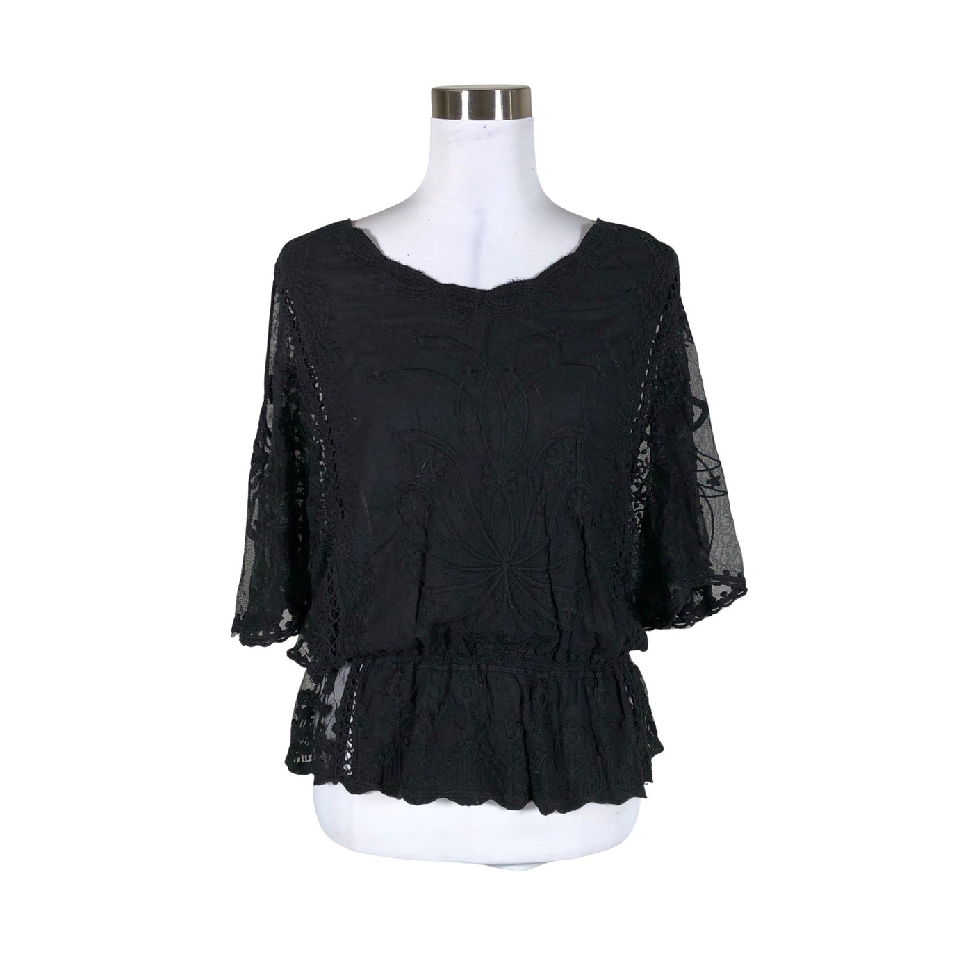 Naisten New Collection - Lyhythihainen pusero, koko 40 - Musta (1)
