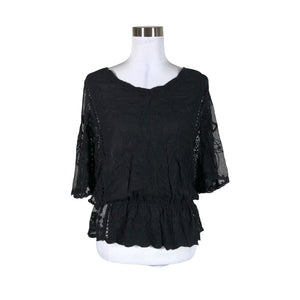 Naisten New Collection - Lyhythihainen pusero, koko 40 - Musta (1)