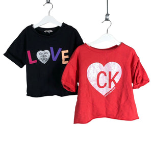 Tyttöjen Calvin Klein Jeans - T-paita, koko 122 - 128 - Punainen (1)