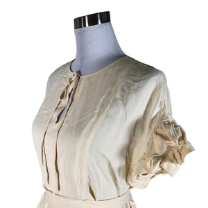 Naisten by Malene Birger - Lyhythihainen pusero, koko 38 - Beige (3)