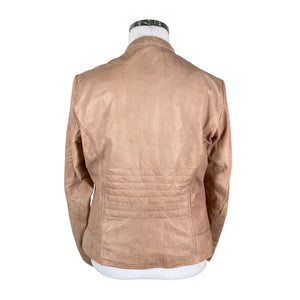 Naisten Saki - Nahkatakki, koko 44 - Vaaleanpunainen (2)