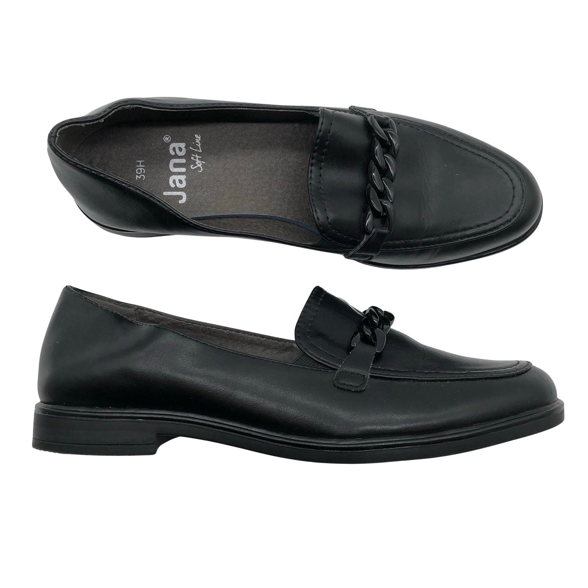 Naisten Jana - Loaferit, koko 39 - Musta (1)