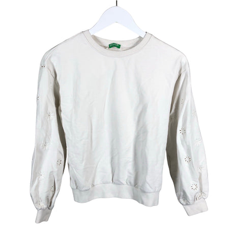 Tyttöjen Benetton - Collegepaita, koko 164 - 170 - Valkoinen ()