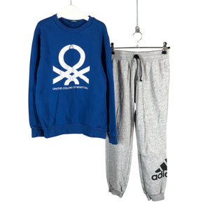 Unisex Adidas - Collegehousut, koko 134 - 140 - Harmaa (1)