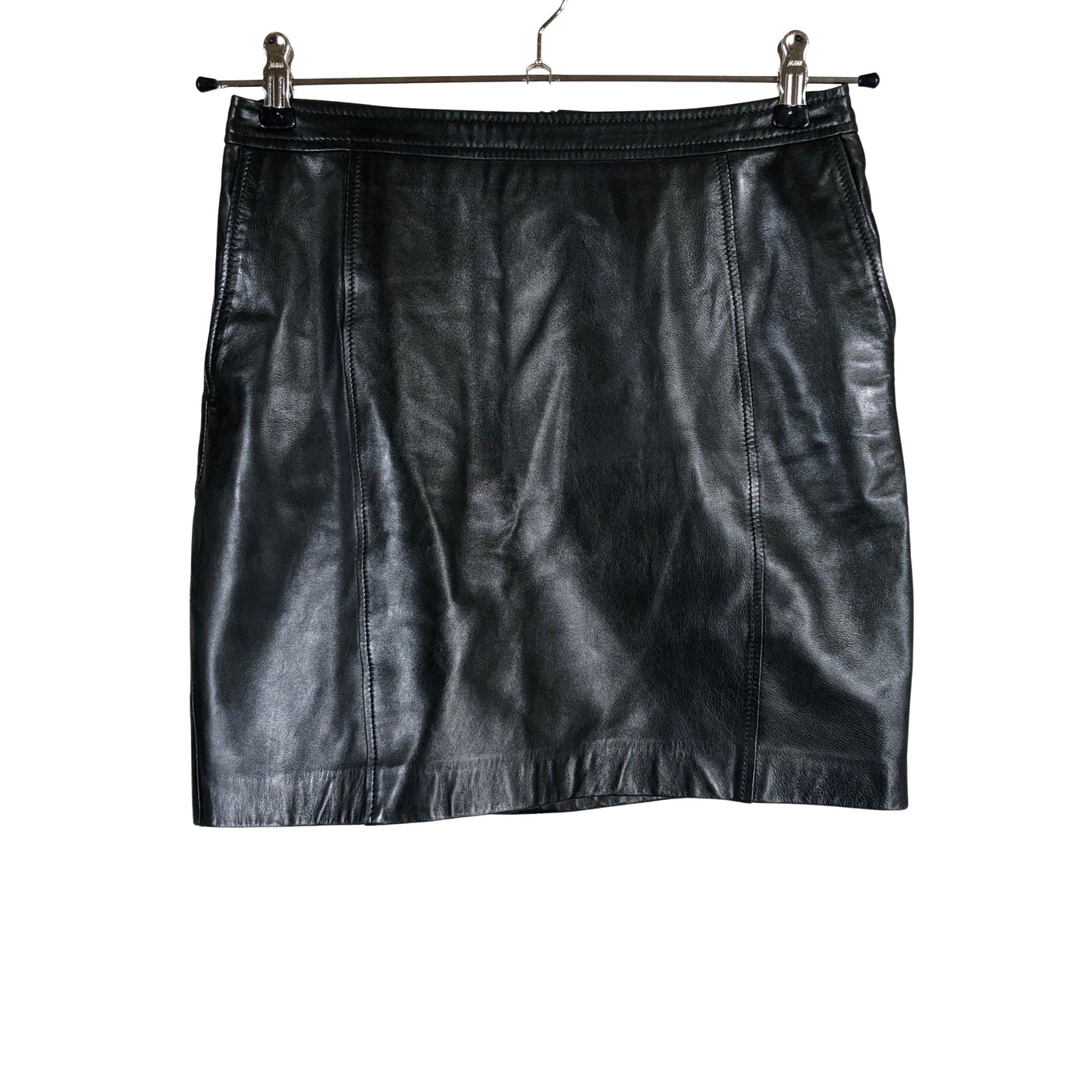 Naisten Massimo Dutti - Nahkahame, koko 38 - Musta (1)
