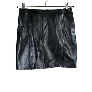 Naisten Massimo Dutti - Nahkahame, koko 38 - Musta (1)