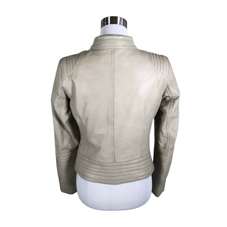 Naisten Andiata - Nahkatakki, koko 36 - Beige (2)