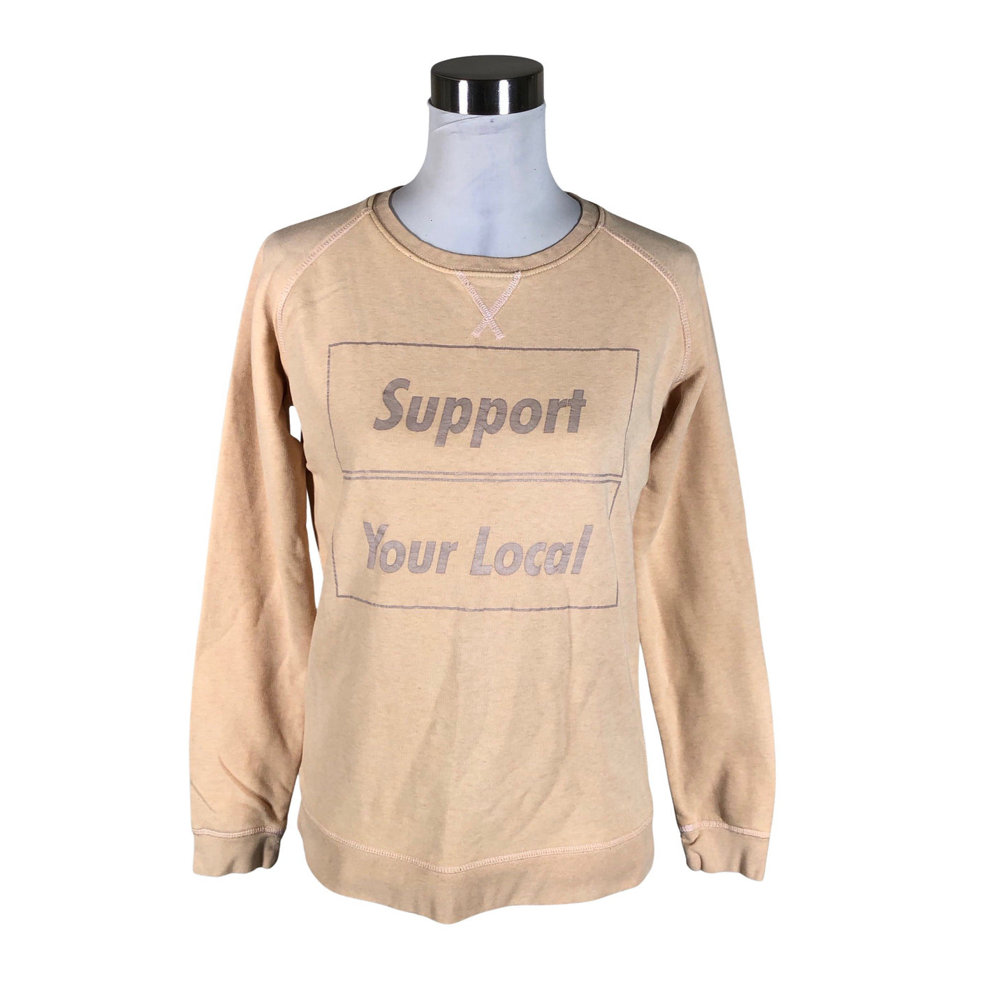 Naisten Support Your Local - Collegepaita, koko 38 - Beige (1)