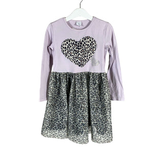 Tyttöjen Lindex - Trikoomekko, koko 110 - 116 - Violetti (1)