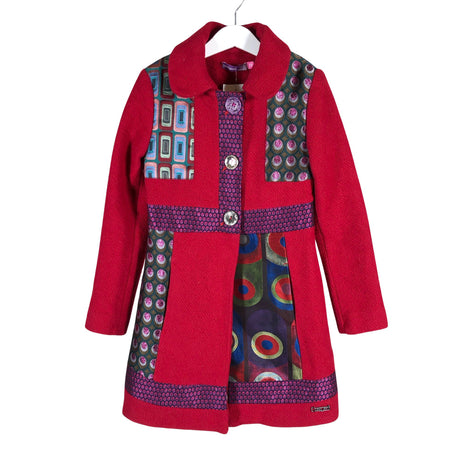 Tyttöjen Desigual - Villakangastakki, koko 128 - 134 - Punainen ()