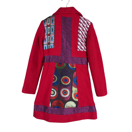 Tyttöjen Desigual - Villakangastakki, koko 128 - 134 - Punainen (2)