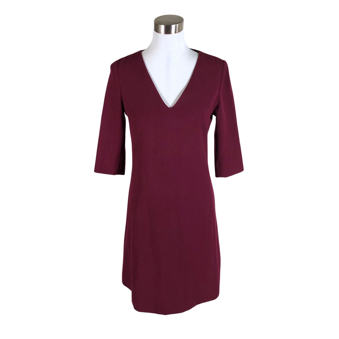 Naisten Massimo Dutti - Sifonkimekko, koko 38 - Viininpunainen (1)
