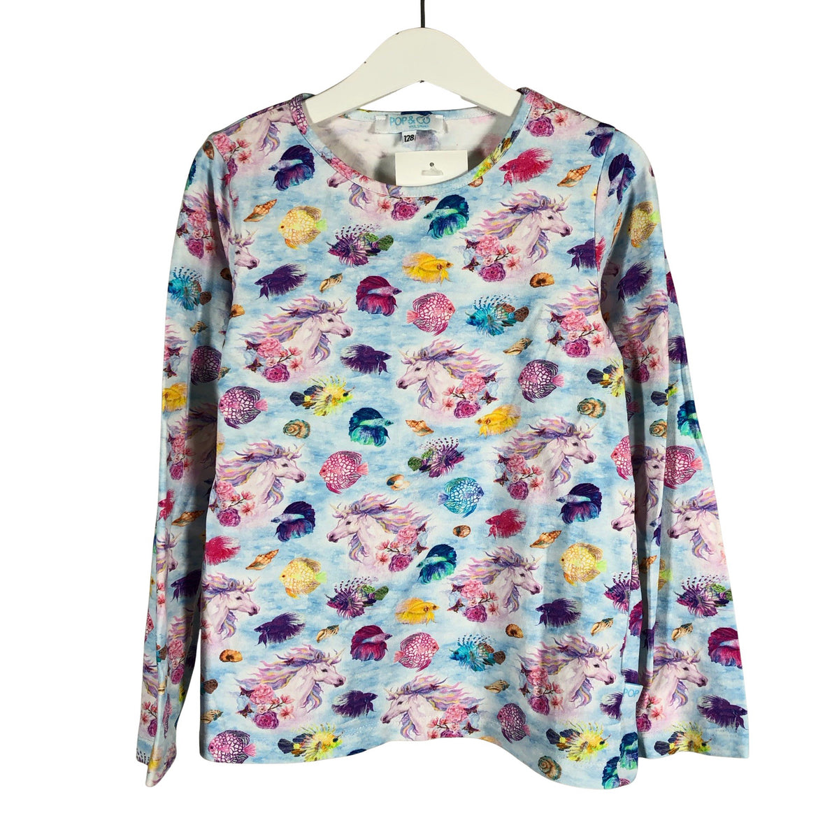 Tyttöjen Pop & Co Helsinki - Trikoopaita, koko 122 - 128 - Vaaleansininen (1)