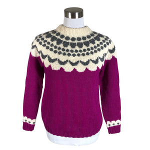 Naisten Handmade - Neulepaita, koko 38 - Violetti (1)