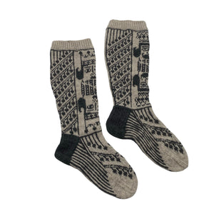 Naisten Handmade - Villasukat, koko 39 - Harmaa (1)