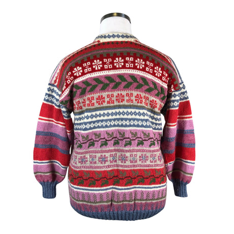 Naisten Handmade - Neulepaita, koko 42 - Punainen (2)