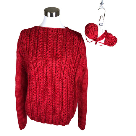 Naisten Handmade - Neulepaita, koko 40 - Punainen ()