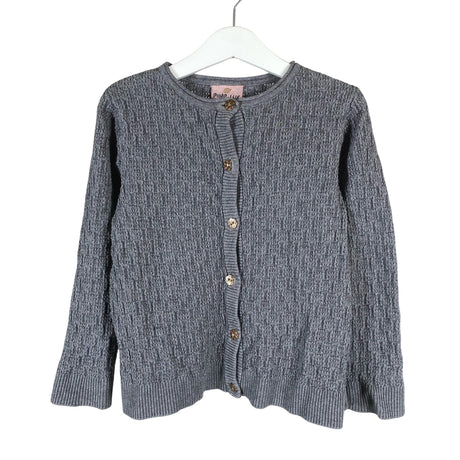 Tyttöjen POMPdeLUX - Neuletakki, koko 110 - 116 - Harmaa ()