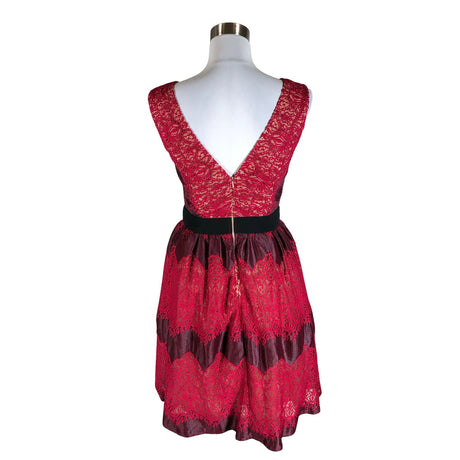 Naisten Little Mistress - Juhlamekko, koko 38 - Viininpunainen (2)