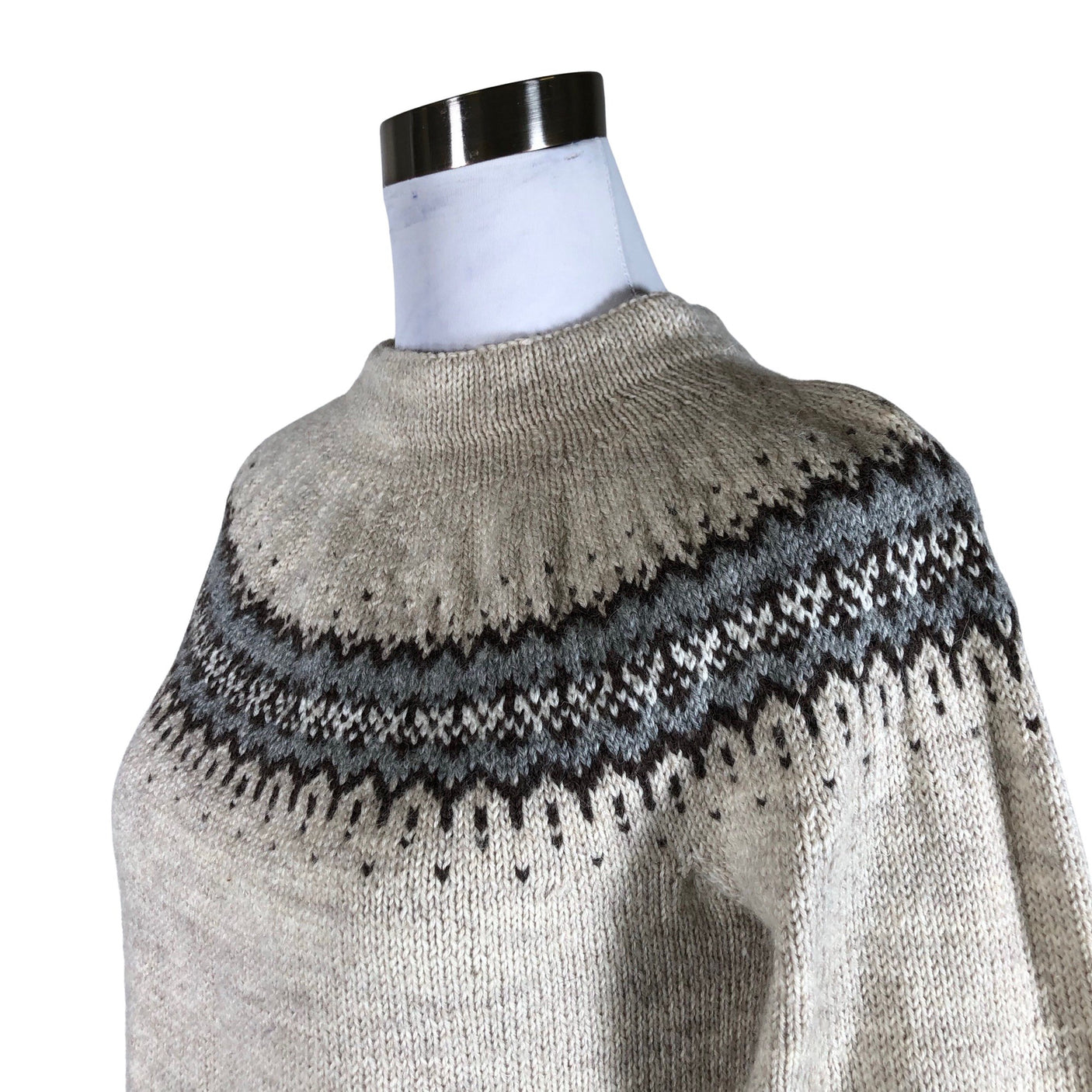 Naisten Handmade - Neulepaita, koko 38 - Luonnonvalkoinen (3)