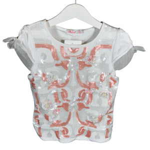 Tyttöjen Billieblush - T-paita, koko 122 - 128 - Valkoinen (1)