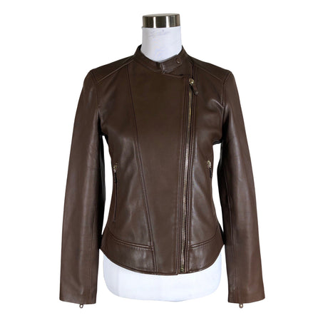Naisten Massimo Dutti - Nahkatakki, koko 38 - Ruskea ()