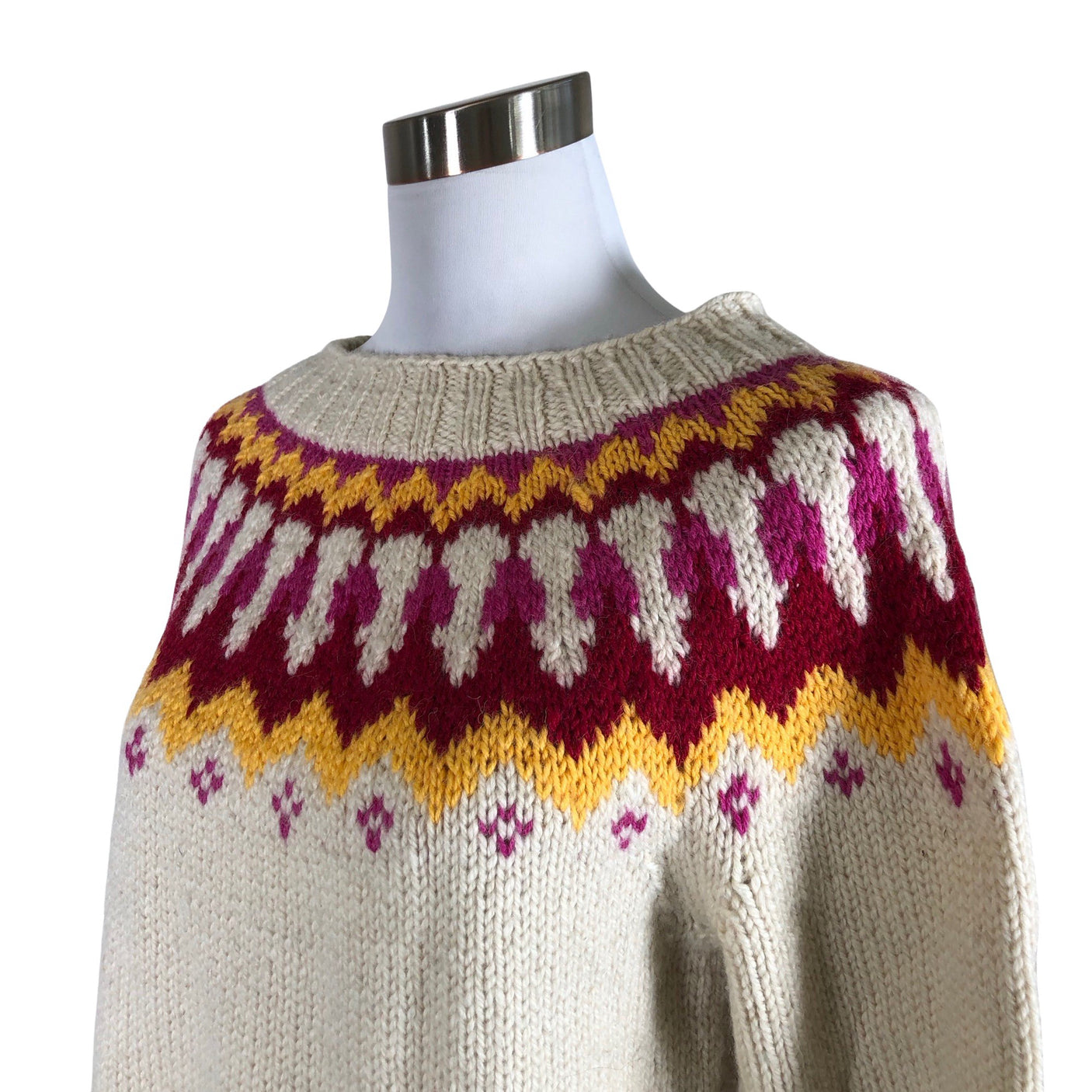 Naisten Handmade - Neulepaita, koko 38 - Luonnonvalkoinen (3)